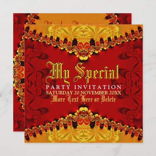 Orient Jungle Art Party Einladung (Vorne/Hinten)