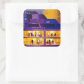 Orient Line ~ Party auf Deck Quadratischer Aufkleber (Tasche)