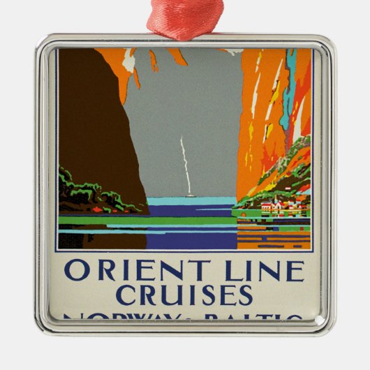 Orient-Linie Kreuzfahrten ~ Norwegen u. Ostsee Silbernes Ornament (Vorne)