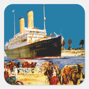 Orient-Linie nach Australien Quadratischer Aufkleber