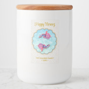 Orient Pattern Happy Noroz Mubarak farbenfroher Fi Lebensmitteletikett