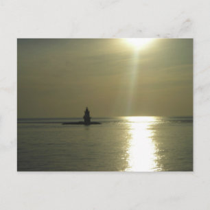 Orient Point Lighthouse Sunset 1 Postkarte