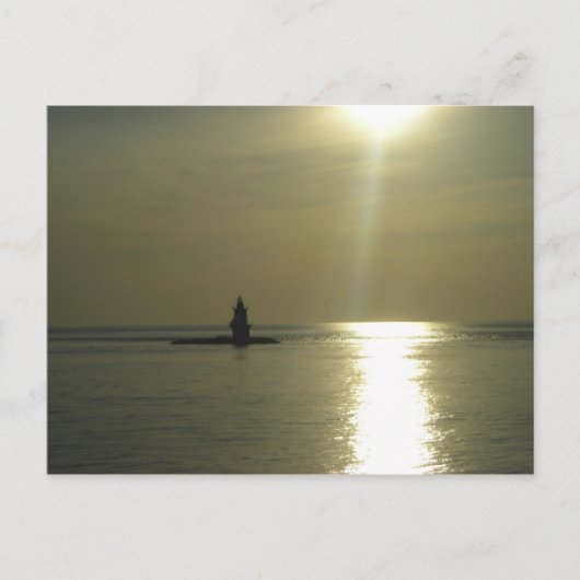 Orient Point Lighthouse Sunset 1 Postkarte (Vorderseite)