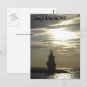 Orient Point Lighthouse Sunset 3 Postkarte (Vorne/Hinten)