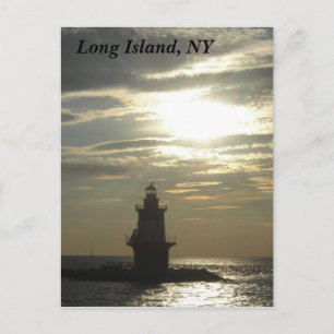 Orient Point Lighthouse Sunset 3 Postkarte