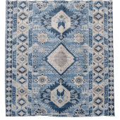 Oriental Antique Blue Kilim Rug Duschvorhang (Vorderseite)