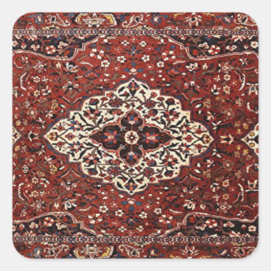 Oriental Antique Persian Türkischer Rug Quadratischer Aufkleber (Vorderseite)