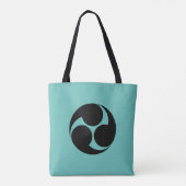 Oriental Aquamarin Black Kobayakawa Japan Mon Art Tasche (Rückseite)