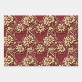 Oriental Art Deco Florals | Chinese New Year Geschenkpapier Set