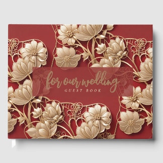 Oriental Art Deco Florals | Custom Wedding Gästebuch