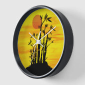 Oriental Bamboo Sunset Uhr (Winkel)