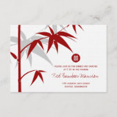 Oriental Bamboo Tree Chinese Wedding Reception Begleitkarte (Vorderseite)