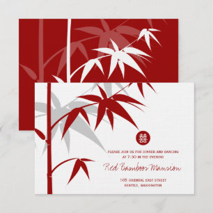 Oriental Bamboo Tree Chinesische Hochzeitsfeier Begleitkarte