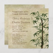 Oriental Bamboo Wedding Einladung (Vorne/Hinten)