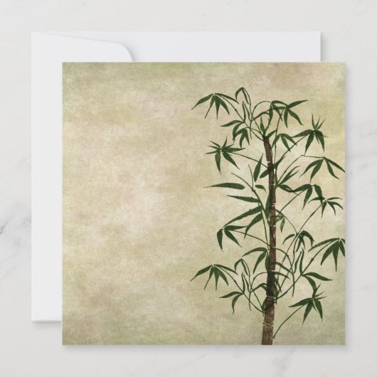 Oriental Bamboo Wedding Einladung (Rückseite)