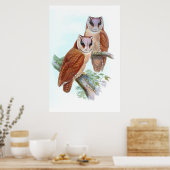 Oriental Bay Barn Owl T - Shirt Poster (Küche)