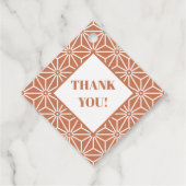 Oriental Beige Ensyucha Asanoha Japan Muster Geschenkanhänger (Rückseite)