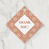 Oriental Beige Ensyucha Asanoha Japan Muster Geschenkanhänger (Vorderseite)