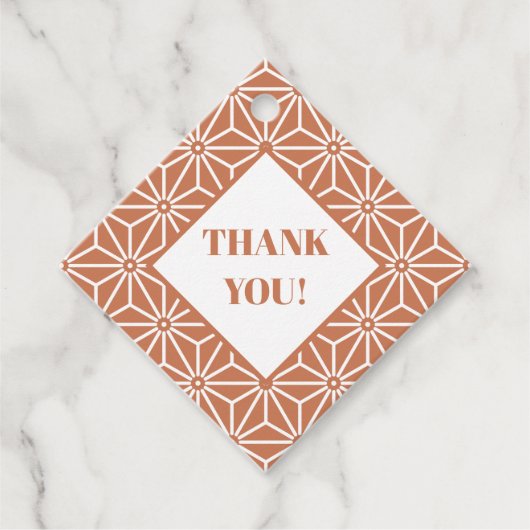 Oriental Beige Ensyucha Asanoha Japan Muster Geschenkanhänger (Vorderseite)