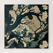 Oriental Bird Art Square Japanisch Puzzle (Horizontal)