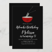 Oriental Birthday Hibachi Dinner Restaurant Einladung (Vorne/Hinten)