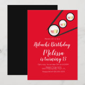 Oriental Birthday Sushi Restaurant Einladung (Vorne/Hinten)