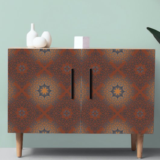 Oriental Black Brown Red Ombre Arabesque Dekupupti Seidenpapier