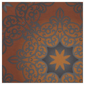 Oriental Black Brown Red Ombre Arabesque Muster Stoff (Nahaufnahme)