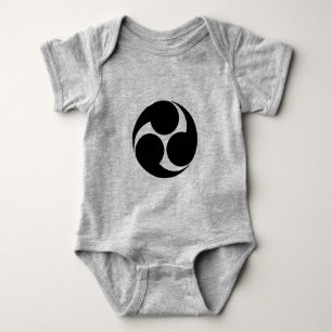 Oriental Black Kobayakawa Japan Mon Familienwappen Baby Strampler