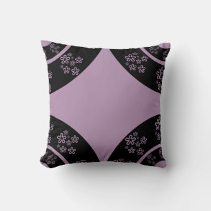 Oriental Black Lavender und Türkis Two Side Kissen