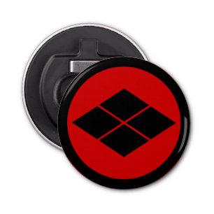 Oriental Black Red Takeda Japan Mon Art Flaschenöffner