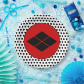 Oriental Black Red Takeda Japan Mon Art Pappteller (Party)