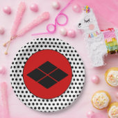 Oriental Black Red Takeda Japan Mon Art Pappteller (Party)