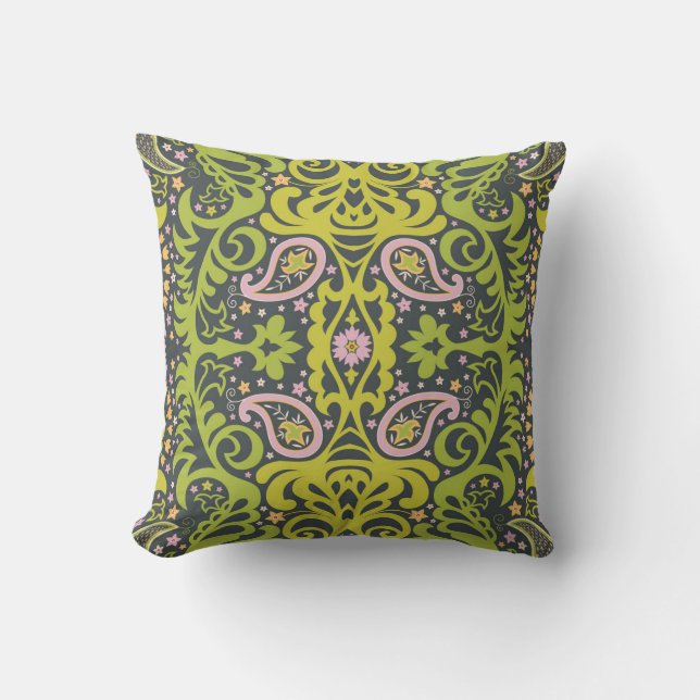 Oriental Bliss: Paisley Floral Pattern Kissen (Vorderseite)