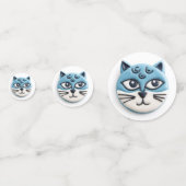Oriental Blue Cat 3D Inspiriert Konfetti (Rückseiten)
