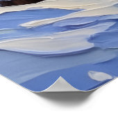 Oriental Blue Cat Christmas Boat Holiday Poster (Ecke)