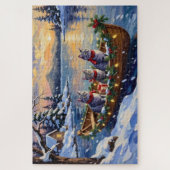 Oriental Blue Cat Christmas Boat Holiday Puzzle (Vertikal)