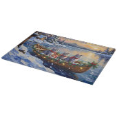 Oriental Blue Cat Christmas Boat Holiday Schneidebrett (Ecke)