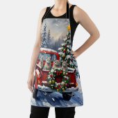 Oriental Blue Cat Christmas Red Truck Holiday Schürze (InSitu)