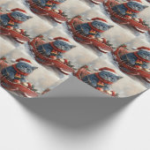 Oriental Blue Cat in Sledge Let it Snow Christmas Geschenkpapier (Ecke)