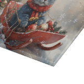 Oriental Blue Cat in Sledge Let it Snow Christmas Schneidebrett (Ecke)