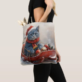 Oriental Blue Cat in Sledge Let it Snow Christmas Tasche (Von Nahem)