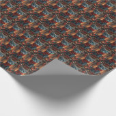 Oriental Blue Cat mit Weihnachtsgeschenk Kamin Geschenkpapier (Ecke)