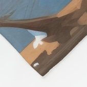 Oriental Blue Cat Sitting in Snow Weihnachtshut Fleecedecke (Ecke)