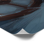 Oriental Blue Cat Snowy Sleigh Weihnachtsdekor Poster (Ecke)