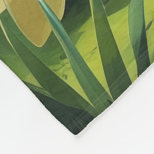 Oriental Blue Cat Spring Flowers Malerei Fleecedecke (Ecke)