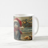 Oriental Blue Cat Weihnachtsstrand Vintag Kaffeetasse (VorderseiteRechts)