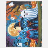 Oriental Blue Cats Pumpkin Halloween Funny Fleecedecke (Vorderseite)