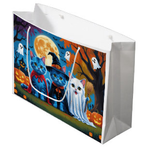 Oriental Blue Cats Pumpkin Halloween Funny Große Geschenktüte