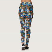 Oriental Blue Cats Pumpkin Halloween Funny Leggings (Rückseite)